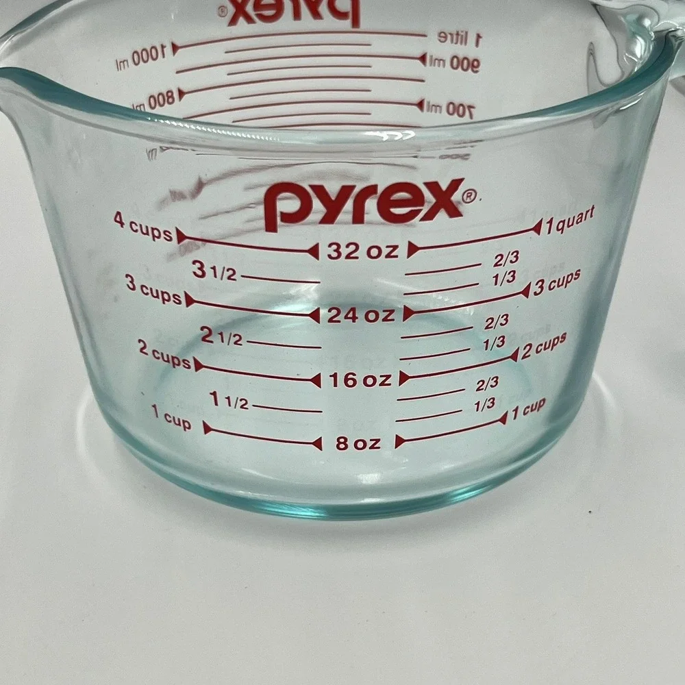 Pyrex Glass Measuring Cup Set 3-Piece Clear Kitchen Basics New